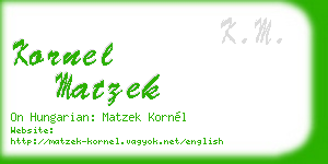 kornel matzek business card